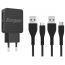 Energizer Lifetime Wall Charger With USB-C and Micro USB Cables, 2.4A - Black