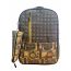 Gharibo Bags One Hand School Backpack With Pencil Case for Kids, Squares Pattern - Orange