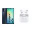 Samsung Galaxy A06, 128GB, 6GB, 4G LTE, Dual SIM- Black with Ridingtone AirPods Pro 2nd Gen In-Ear Earbuds - White