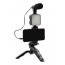 Vlogging Kit for Smart Phones with Microphone, Black - AY-49
