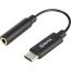كابل USB AUX إلى USB فئة C بويا، 6 سم، اسود - BY-K4
