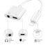 Keendex Lightning 2 in 1 3.5mm Earphone Audio & Charger Splitter, White - KX 2473