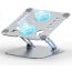 Laptop Adjustable Aluminium Stand with Fan For 10-17 Inches Laptops - Silver