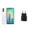 Samsung Galaxy A06, 64GB, 4GB, 4G LTE, Dual SIM- Light Blue with Samsung USB-C Wall Charger, 25 Watt, Black - EP-T2510NBEGWW