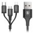 Baseus 3 in 1 USB Charging and Data Cable, 1.2 Meters, Black - CA3IN1ZY01