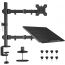 Bontec Single Arm Holder for 13 to 27 Inch Monitors, with Laptop Tray up to 17 inch, Black - MDM001B-LT-MN