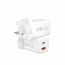 Wiwu Nano Wall Charger, 65 Watt, 1 USB-A and 1 Type-C Ports, White - Wi-U012