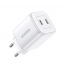 Ugreen Nexode Wall Charger, 45 Watt, 2 USB-C Ports, White - CD294