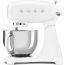 Smeg Stand Mixer With Attachments, 4.8 liters, ‎800 watts, White - SMF03WHEU