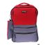 Gharibo Bags School Backpack With Pencil Case for Kids, Colored Pattern - Red and Grey