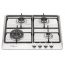 Nardi Built-In Gas Hob, 4 Burners, Silver - VG43 EAVX