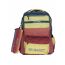 Gharibo Bags School Backpack With Pencil Case For Boys, Be Smart Pattern - Beige and Red
