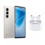 Infinix Hot 50, 256GB, 8GB RAM, 4G LTE, Dual SIM - Titanium Grey with Ridingtone AirPods Pro 2nd Gen Earbuds, Noise Cancellation - White