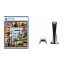 Sony PlayStation 5, 1 Wireless Controller, White - CFI-1016A01 MEE, with Grand Theft Auto V for PlayStation 5