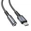 كابل من USB فئة C إلى مقبس صوت مقاس 3.5 ملم اسي فاست، 0.18 متر، اسود - C1-07