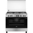 Zanussi Steel Max Gas Cooker, 5 Burners, Black and Silver - ZCG923A6XA