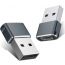 USB Type C female to USB A male Adapter, 2 Pieces - Grey