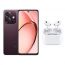 Oppo A3x, 128GB, 4GB RAM, Dual SIM, 4G - Nebula Red, With Ridingtone AirPods Pro 2nd Generation Earbuds, Noise Cancellation - White