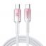 Joyroom Crystal Clear Series Charging Cable USB-C, 60 Watt, 1.2 Meters, White -  S-A42