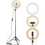 AIXPI Ring Light with Tripod Stand and Phone Holder, 10 Inch - Black