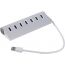 موزع USB الومنيوم محمول، 7 منافذ - ابيض