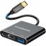 محول USB فئة C 3 في 1 كيوي بيرد- اسود