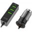 LDNIO Car Charger, 4 USB-A Ports, 3A, Grey - C61