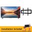 شاشة تلفزيون شاومي 55 بوصة سمارت LED، بدقة 4K UHD، بريسيفر داخلي - L55MAAEG مع حامل حائط للتلفزيونات من اي تي اي مقاس (26:55) بوصة، اسود- TX40 (شامل خدمة التركيب)