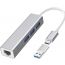 محول USB-C للاب توب 4 في 1، مع محول USB - فضي