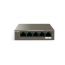 Tenda Ethernet Switch, 5 Ports with 4 Ports PoE, Grey - TEG1105P-4-63W