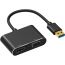 USB-A to HDMI VGA Hub, 2 Ports - Black