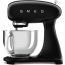Smeg Stand Mixer With Attachments, 4.8 liters, 800 watts, Black - ‎‎SMF03BLEU