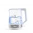 Tank Glass Electric Kettle, 1.7 Liters, 1850 Watt, Transparent and White - KG-2318