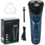 VGR Rechargeable Hair shaver, Wet and Dry, Blue - V-322