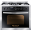 بوتجاز غاز بريميوم جراند شيف، 5 شعلات، ستانلس ستيل/اسود - PRM6090SS-1GC-511-IDSP-GO