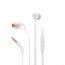 JBL Tune Wired Earphones with Microphone, White - T110