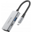 قاعدة شحن USB-C فيدفي Hub04، منفذ طاقة PD بقوة 100 وات، 3 في 1 - رمادي غامق