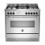 La Germania Freestanding Gas Cooker, 5 Burners, Stainless Steel, 90 cm - AMS95C81AX