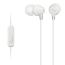 Sony Wired Earphones with Microphone, White - MDR-EX15AP W