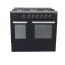 بوتجاز غاز بريميوم دوبل شيف، 5 شعلات، ستانلس ستيل/اسود - PRM6090SB-1GC-511-IDSP-DH