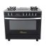 بوتجاز غاز وكهرباء بريميوم اى شيف بلس، 5 شعلات، ستانلس ستيل/اسود - PRM6090GS-AC-383-IDSH-S-F