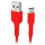 كابل USB فئة C اس بي اس، 1.5 متر، احمر- TECABLEMICROC15R