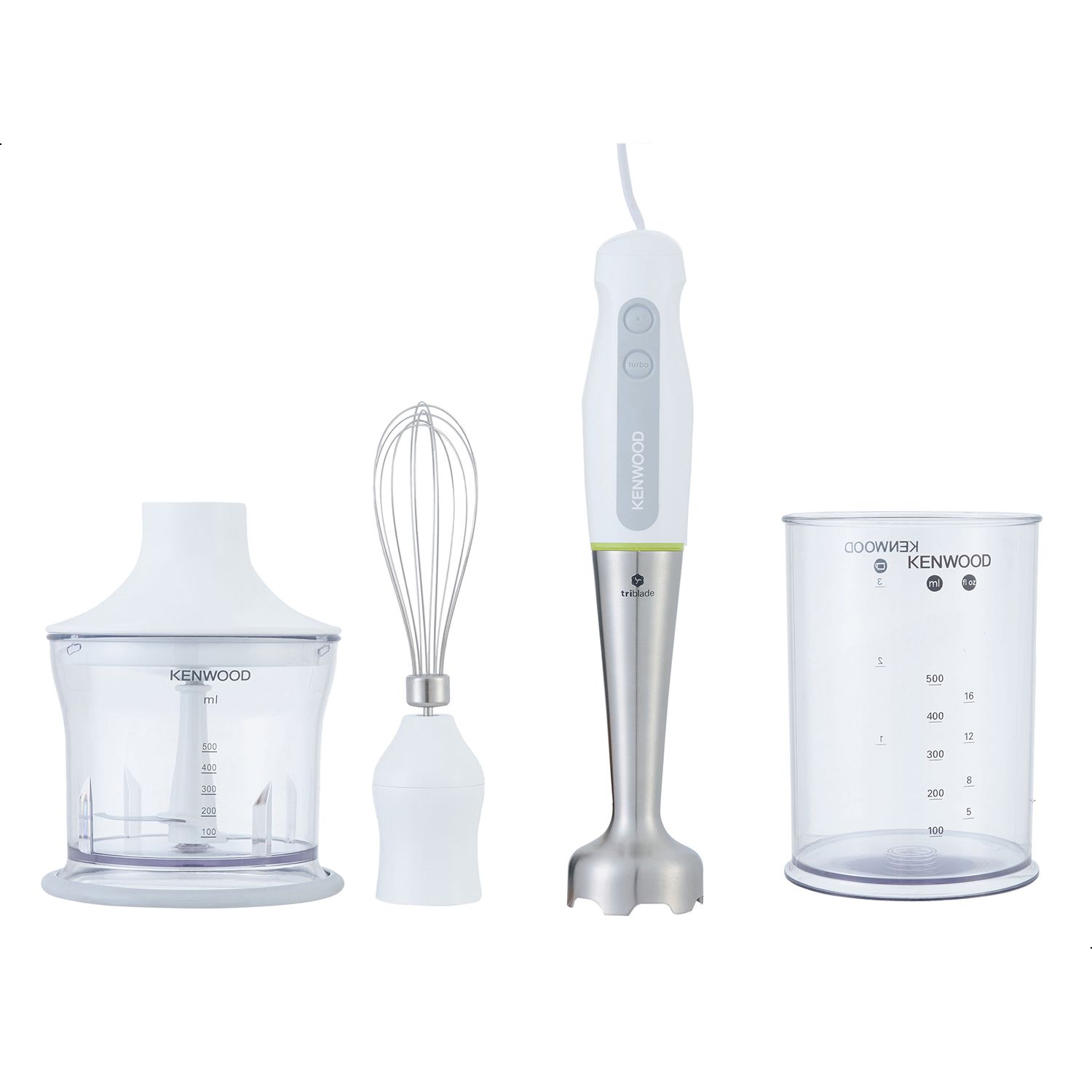 Kenwood Hand Blender Set 600 Watt 500 ml White and Green HDP109WG Best price in Egypt B.TECH