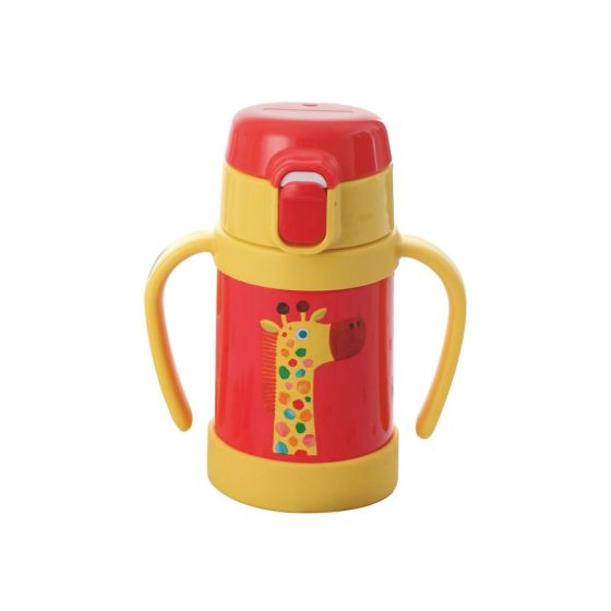 Tiger Printed Stainless Steel Thermal Bottle, 0.28 Liter, Red and Yellow - MCK-A280