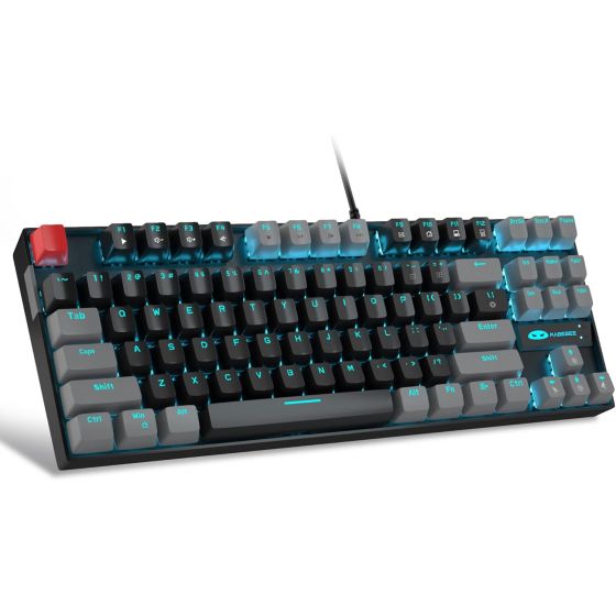 Magegee Wired Gaming Keyboard, Red Switch - Black and Grey