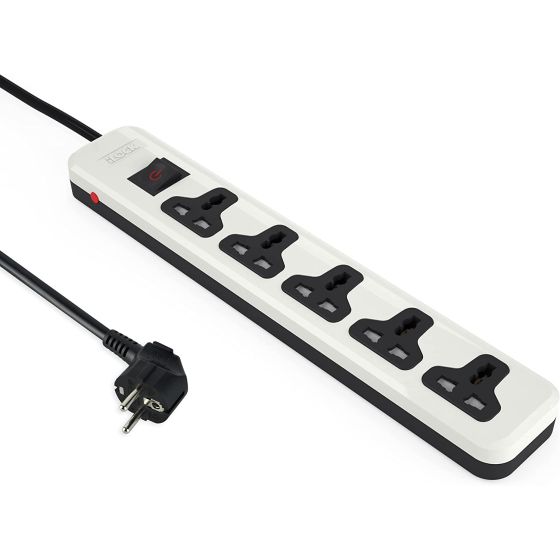ILock Power Strip, 5 Outlets with Overload Switch, 5 Watt, White - MK5026