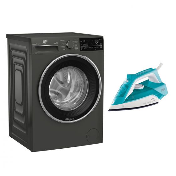 غسالة فول اتوماتيك بيكو، 12 كجم، انفرتر، رمادي - B3WFU51240MCI، مع مكواة بخار، 2200 وات - SIM 3122 T
