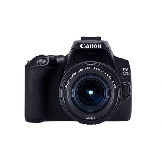 كاميرا DSLR كانون EOS 250D، دقة 24.1 ميجا بكسل، عدسة 18-55 ملم - اسود