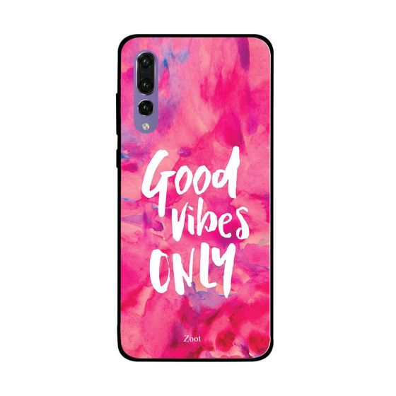 جراب ظهر زوت بطبعة عبارة Good Vibes Only لهواوي P20 برو