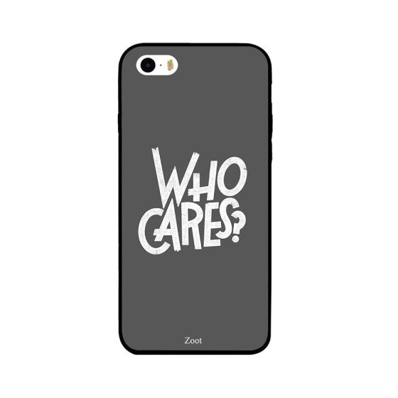 جراب ظهر بطبعة عبارة Who Cares لابل ايفون 5S